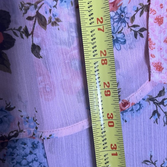 BOG Collective Kimono‎ Duster Cardigan Womens XS/S Pink Floral Hi Lo Sheer Open - Picture 11 of 14